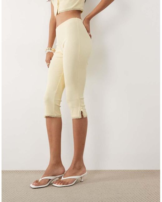Miss Selfridge Natural Capris Pant With Split Bow Hem Co-Ord