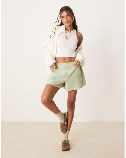 ASOS Elegante Boxershort Met Linnenlook in het Natural