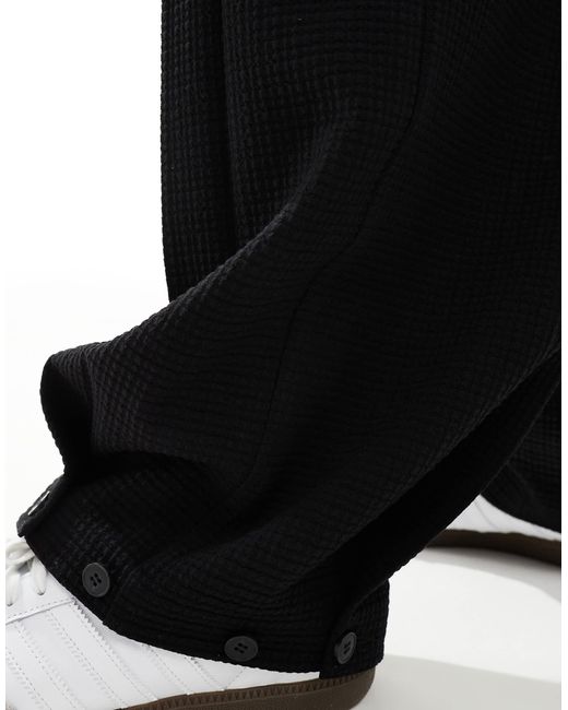 ASOS Black Soft Tailored Wide Suit Trousers for men
