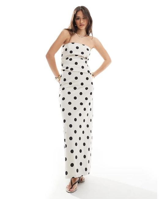 4th & Reckless White Linen Look Maxi Skirt Co-ord