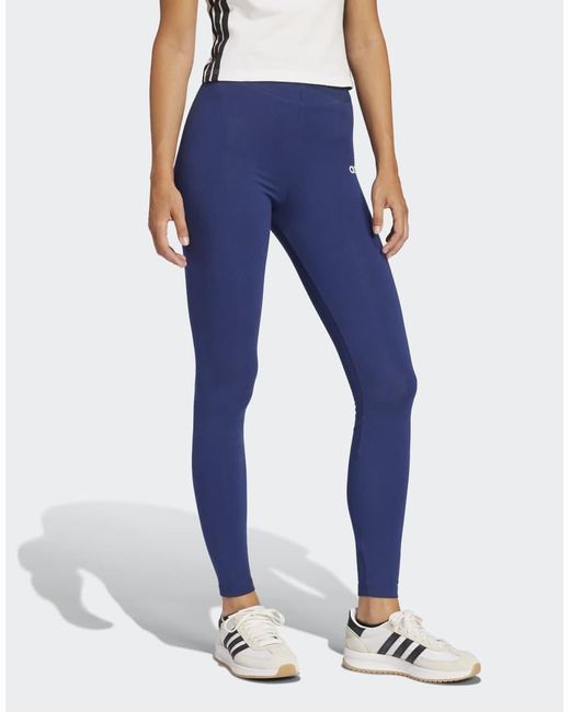 Adidas Originals Blue Essentials Linear Cotton Leggings
