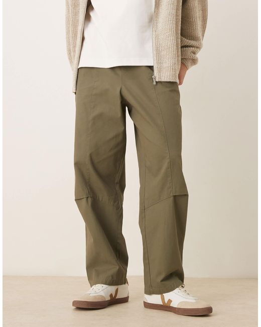 Pantalon ajusté et décontracté à enfiler - kaki ASOS pour homme en coloris Natural