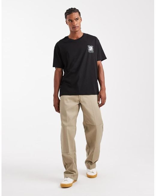 Camiseta Negra Extragrande Con Estampado Trasero Japonés De JJ Rebel de hombre de color Black