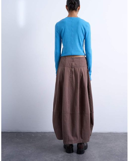 TOPSHOP Wijde Denim Maxirok in het Blue