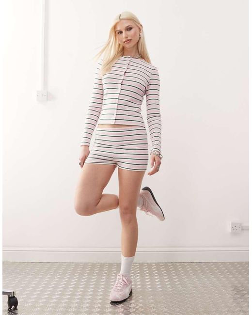 Collusion White Stripe Cardigan