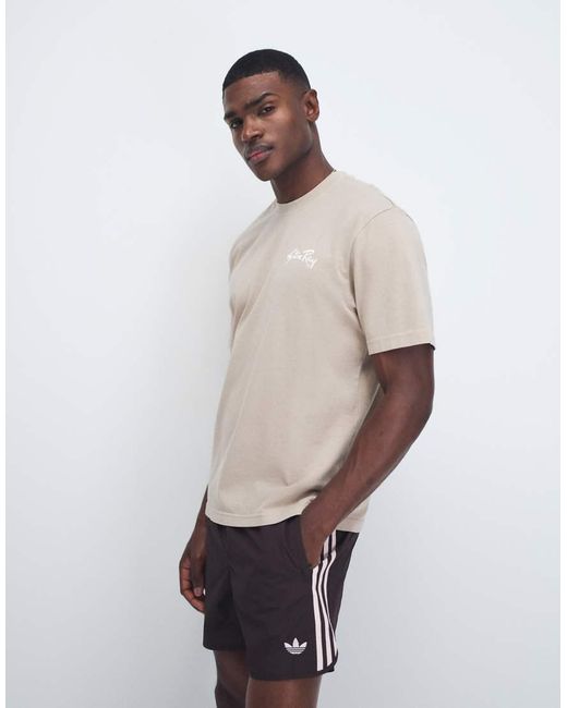 Stan Ray Natural Logo Short Sleeve T-shirt With Back Print for men