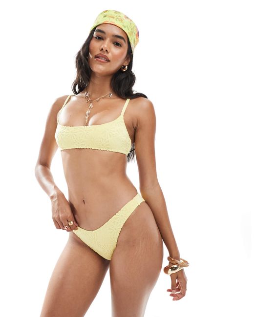 Miss Selfridge White – frottee-bikinioberteil
