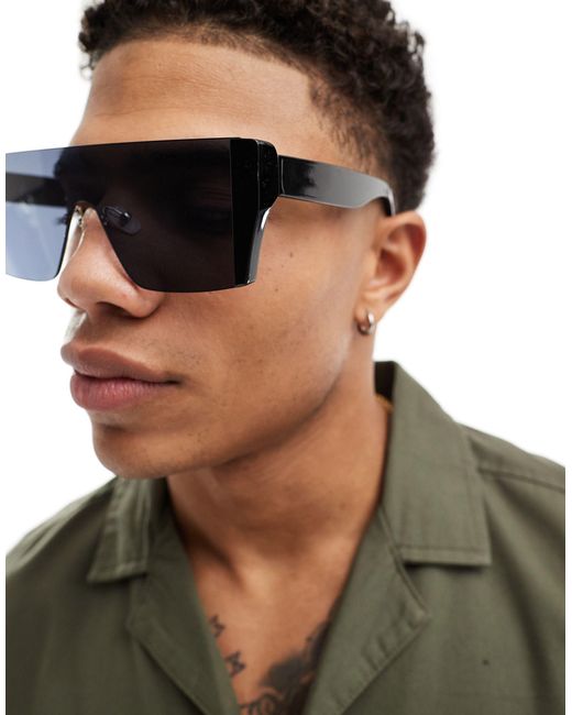 Only & Sons Black Visor Sunglasses for men