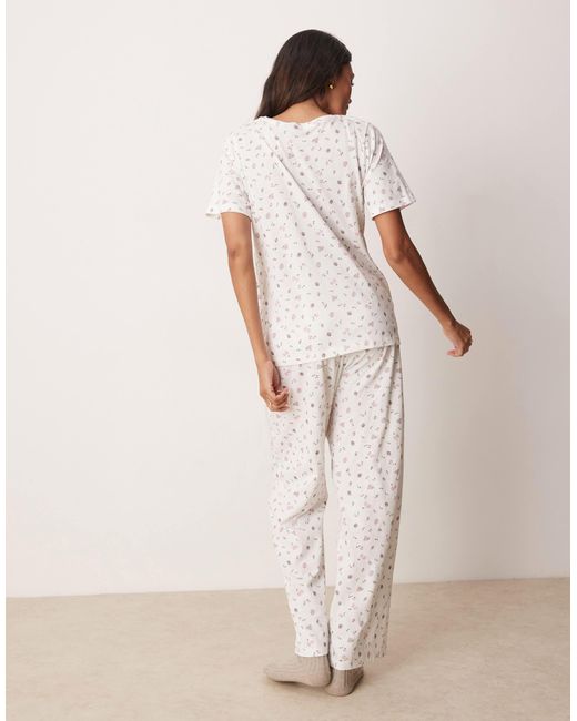 ASOS Natural Asos Design Maternity Nursing Tee & Pants Pyjama Set