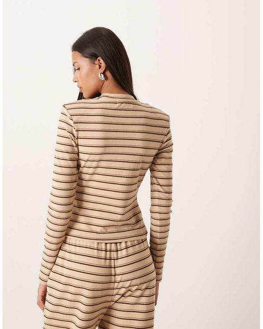 Wanderdoll Natural Frankie Premium Heavyweight Jersey Crew Neck Long Sleeve Top Co-ord