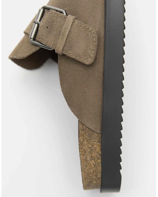 Pull&Bear – leder-clogs in Brown für Herren