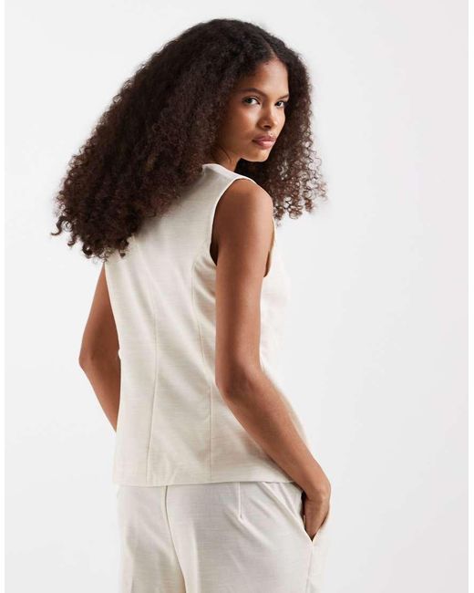 Vero Moda White Notch Neckline Detail Tailored Waistcoat