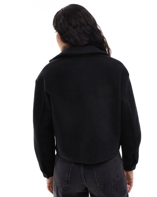 New Look Black – kurze hemdjacke aus strick