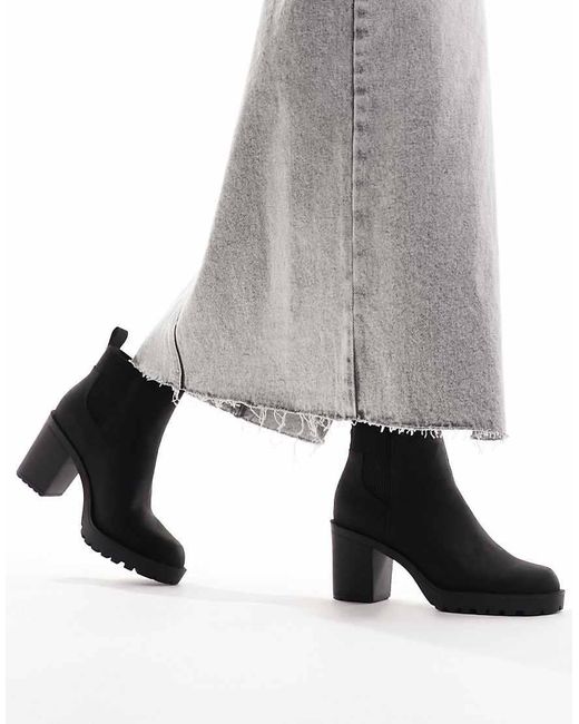 ONLY Black Faux Leather Heeled Boot