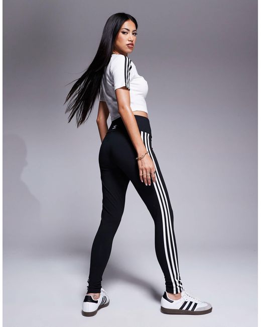 Adidas Originals Black – leggings mit 3 streifen