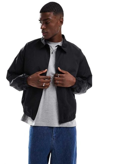 ASOS Lichtgewicht Oversized Harrington Jack in het Blue voor heren