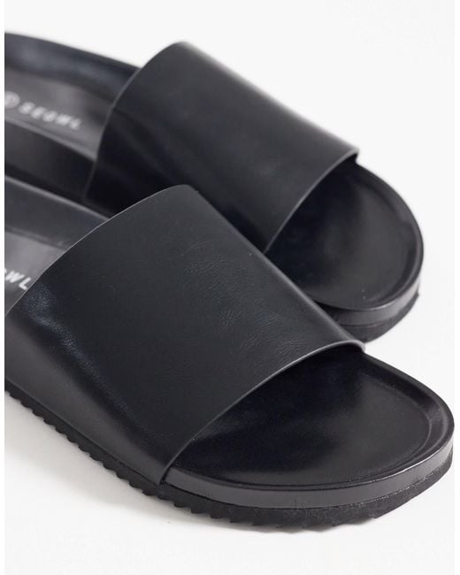 SEQWL Black Marina Slides for men