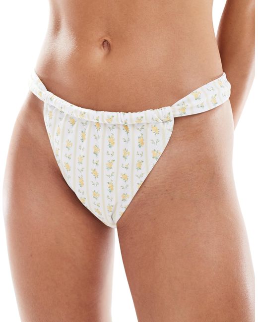 The Frolic White Exclusive High Leg Bikini Bottom Co-ord