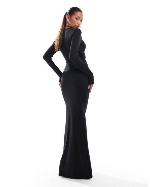 long black lace dress with Open Back – Popelia 18th Birthday Table Runner, Size:US8 x-category:DRESSES