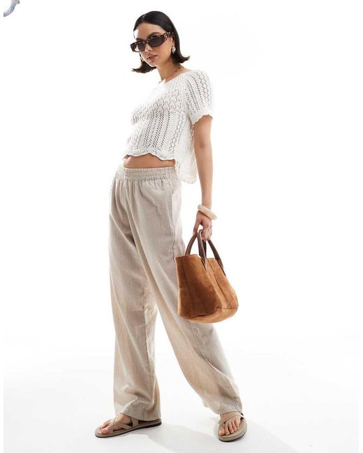 Top A Maniche Corte All'Uncinetto di ONLY in White