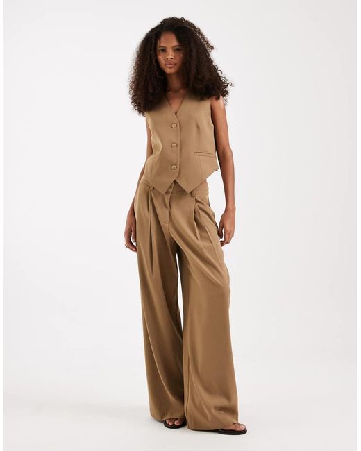 Vero Moda Natural Wide Leg Tailored Trouser Mix & Match Co-Ord
