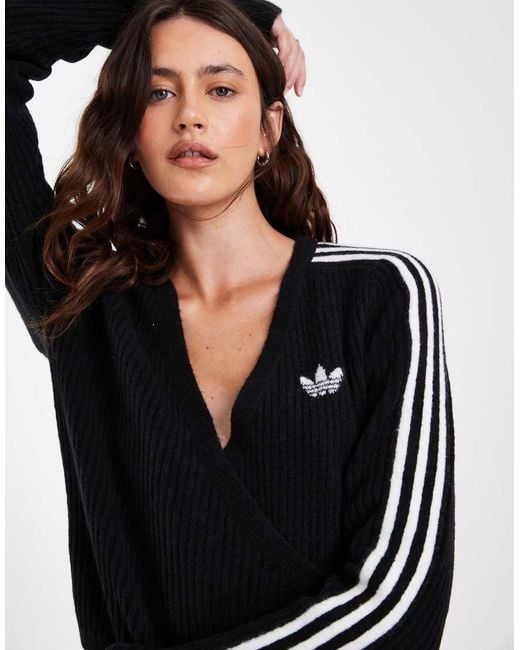 Adidas Originals Black X Jennie Knitted Wrap Cardigan