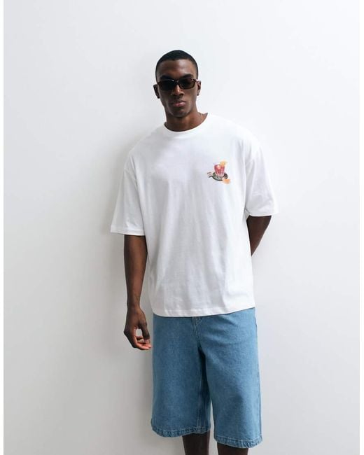 ASOS White Oversized T-shirt With Negroni Chest Graphic for men