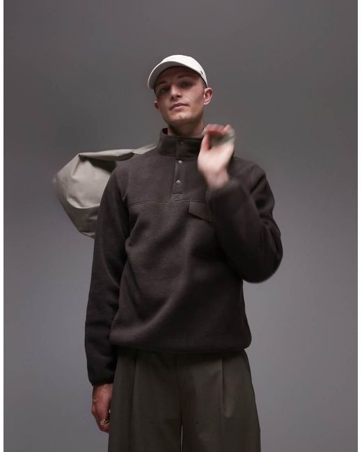 ARKET Fleece Jack Zonder Sluiting En Met Zak Met Klep in het Gray voor heren
