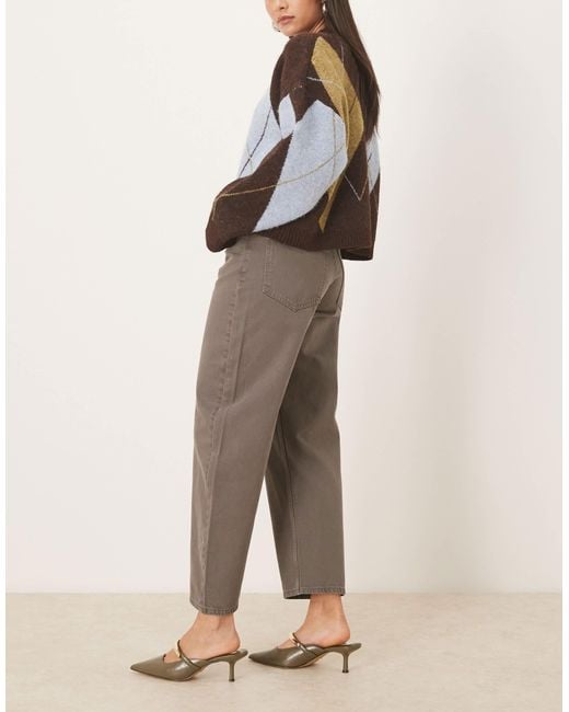 ASOS Natural Slim Barrel Leg Jean