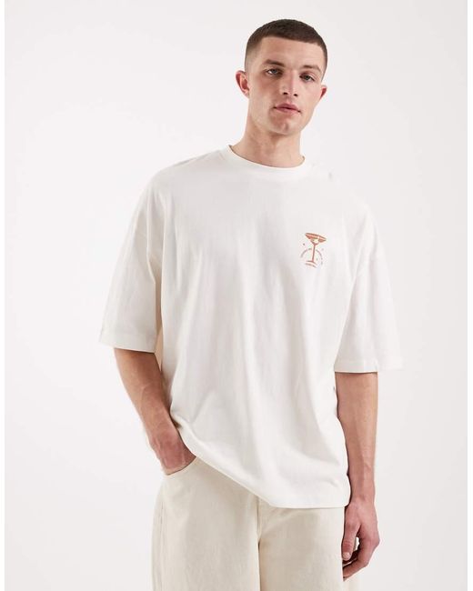 ASOS White Oversized T-shirt With Floral Back Print for men