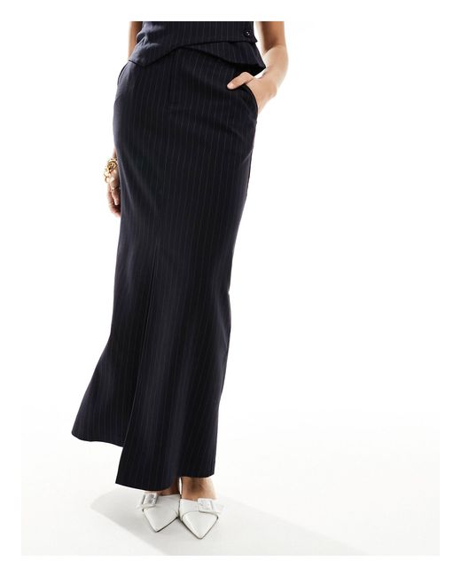 4th & Reckless Black Tailored Split Front Maxi Skirt Co-ord