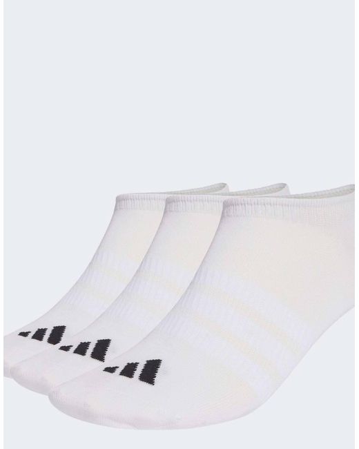 Adidas Originals White Thin&Light Sportswear No Show Socks 3 Pair Pack