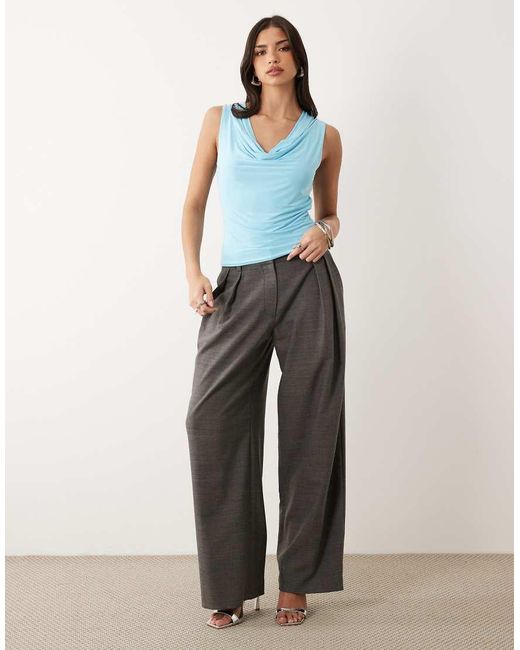 ASOS Blue Slinky Cowl Drape Top