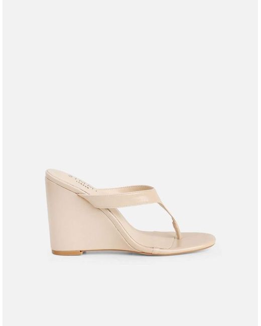 SIMMI Natural Jodie Toe Thong Wedge Sandals
