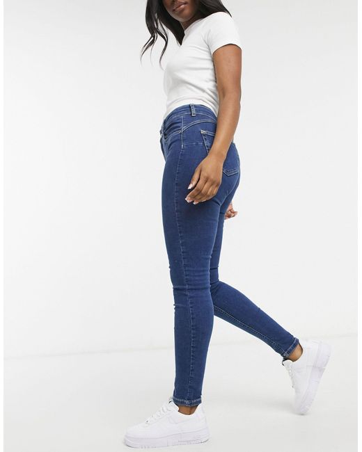 Pull&Bear Denim Push Up Skinny Jeans in Blue - Save 42% - Lyst