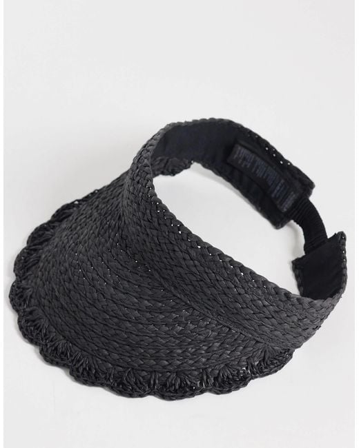 Accessorize Black Scallop Visor Hat