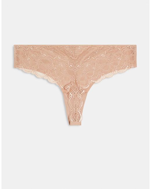 ASOS Natural Asos Design Curve 3 Pack No Vpl & Lace Thong