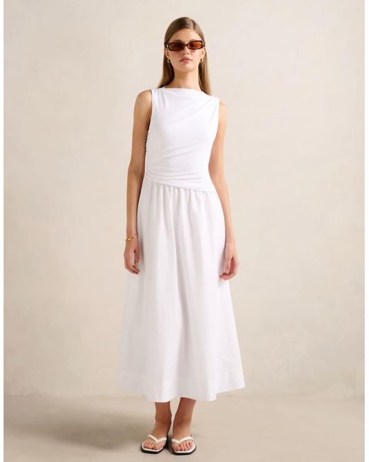 Forever New Natural Slash Neck Sleeveless Midi Dress