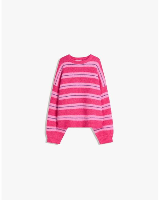 Bershka Pink Multi-stripe Sweater