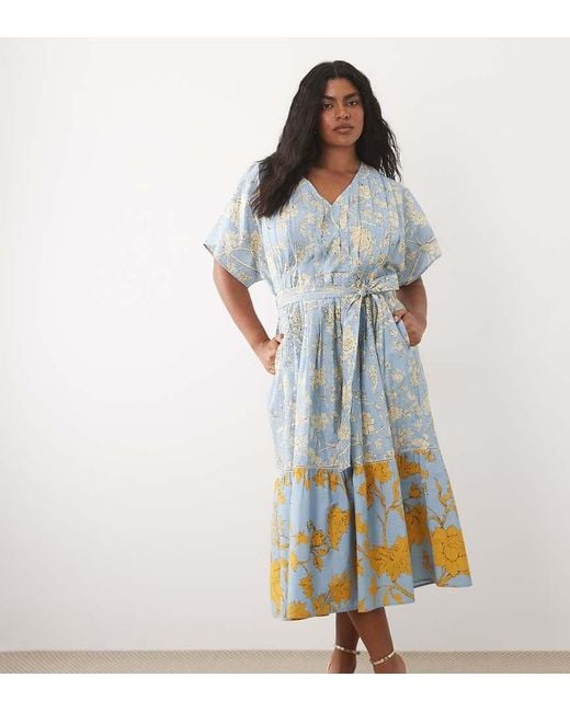 Hope & Ivy Plus Blue Wrap Midaxi Dress