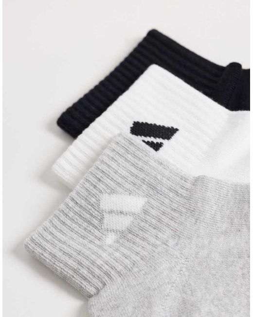 Adidas Originals White Adidas Sportswear 3 Pack Ankle Socks for men