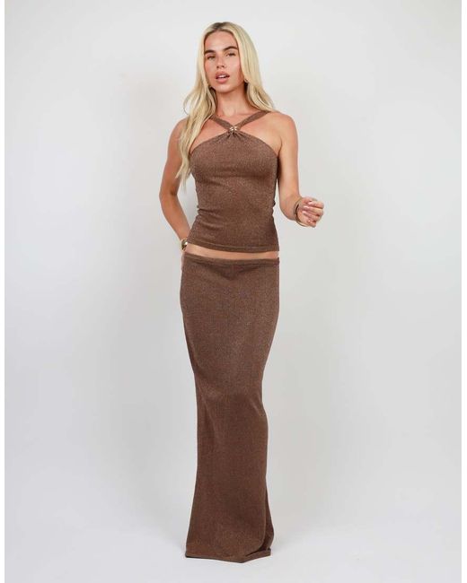 SIMMI Blue Knit Maxi Skirt