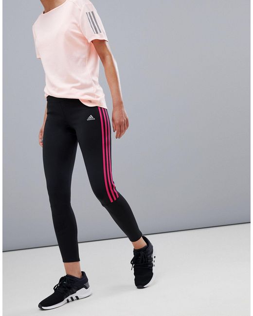 adidas Originals Running Response Three In Black And Pink | Lyst UK