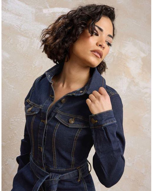 PixieGirl Blue Petite Denim Tie Dress
