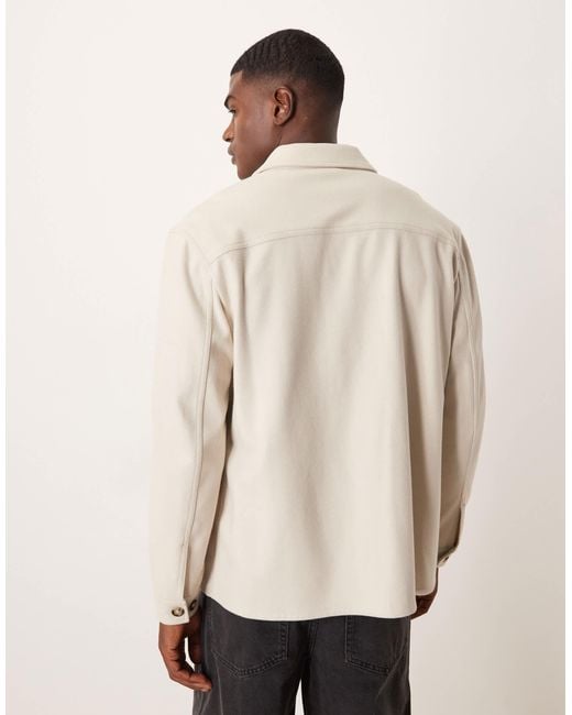 Mango Natural Wool Look Textured Overshirt for men