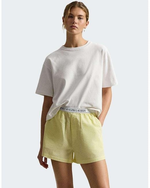 Polo Ralph Lauren Natural Seersucker Separate Sleep Boxer With Elastic