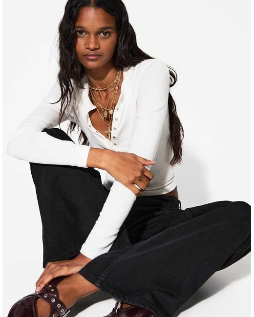 Bershka Set Van 4 Kettingen Met Hangertje in het White