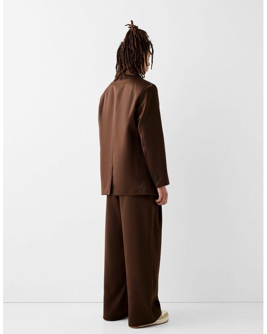 Pantalon ajusté coupe ample - marron Bershka pour homme en coloris Brown