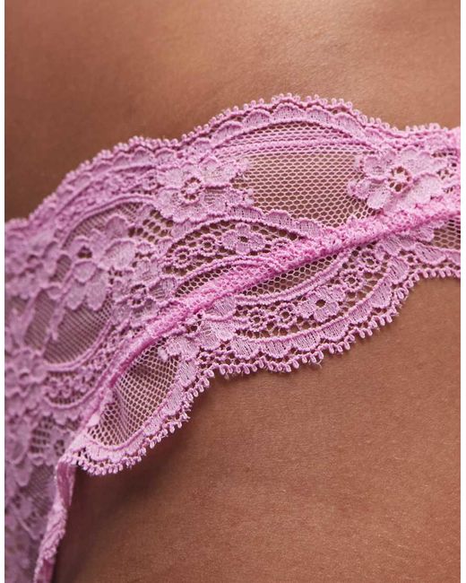 ASOS Pink Lola Lace Brazilian Briefs