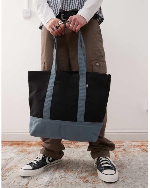 mens black canvas tote bag